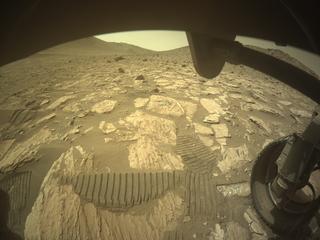 View image taken on Mars, Mars Perseverance Sol 1182: Front Right Hazard Avoidance Camera (Hazcam)