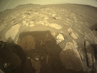 View image taken on Mars, Mars Perseverance Sol 1182: Rear Left Hazard Avoidance Camera (Hazcam)