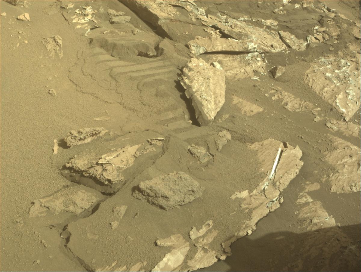 This image was taken by FRONT_HAZCAM_RIGHT_A onboard NASA's Mars rover Perseverance on Sol 1195