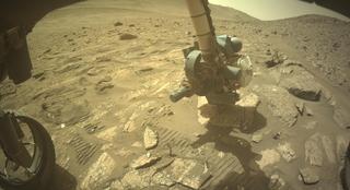 View image taken on Mars, Mars Perseverance Sol 1211: Front Left Hazard Avoidance Camera (Hazcam)