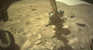 View image taken on Mars, Mars Perseverance Sol 1211: Front Left Hazard Avoidance Camera (Hazcam)