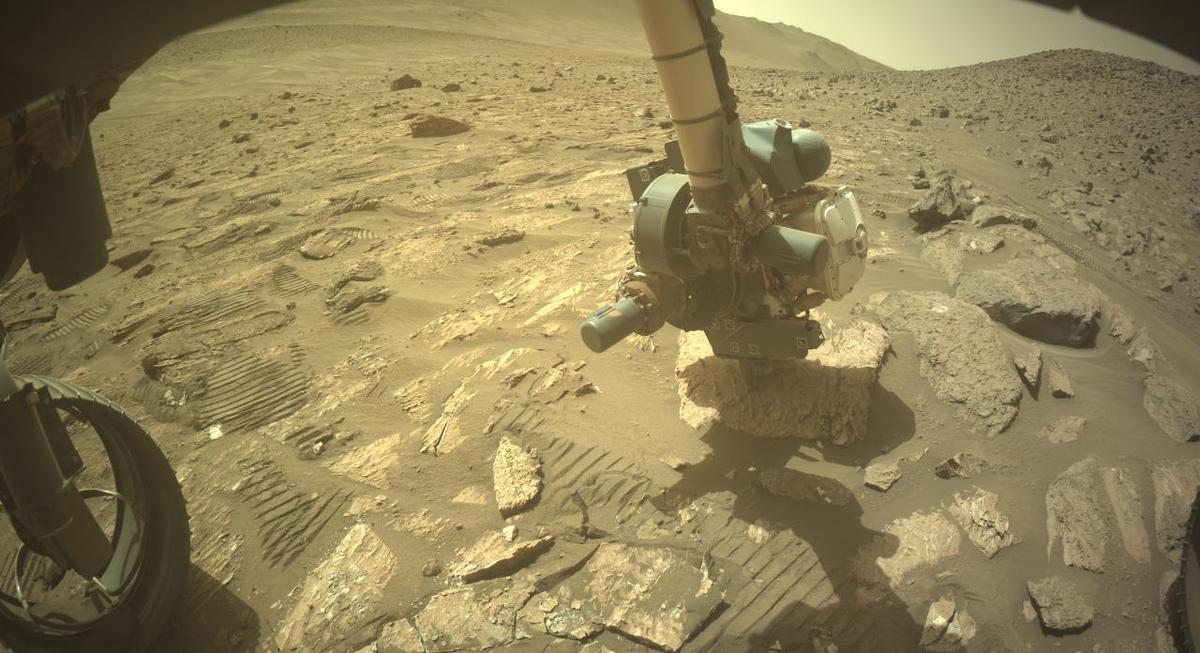 This image was taken by FRONT_HAZCAM_LEFT_A onboard NASA's Mars rover Perseverance on Sol 1211