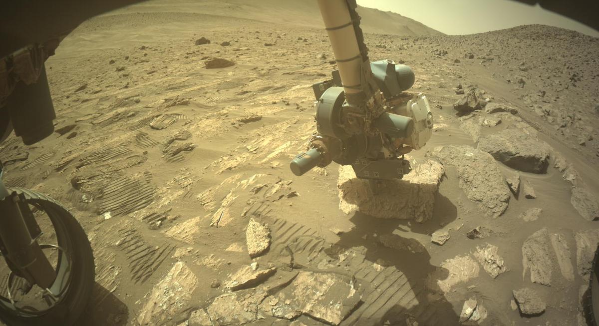 This image was taken by FRONT_HAZCAM_LEFT_A onboard NASA's Mars rover Perseverance on Sol 1211