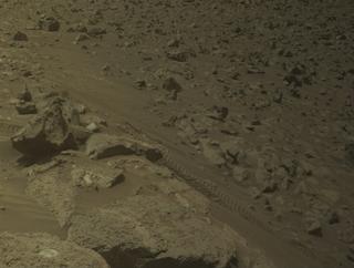 View image taken on Mars, Mars Perseverance Sol 1211: Front Left Hazard Avoidance Camera (Hazcam)