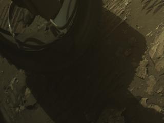 View image taken on Mars, Mars Perseverance Sol 1216: Front Left Hazard Avoidance Camera (Hazcam)