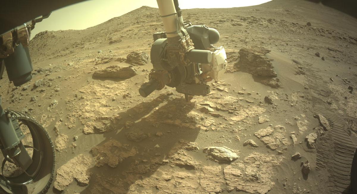 This image was taken by FRONT_HAZCAM_LEFT_A onboard NASA's Mars rover Perseverance on Sol 1240