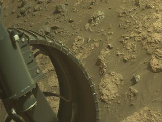 View image taken on Mars, Mars Perseverance Sol 1240: Front Left Hazard Avoidance Camera (Hazcam)