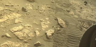 View image taken on Mars, Mars Perseverance Sol 1240: Front Right Hazard Avoidance Camera (Hazcam)