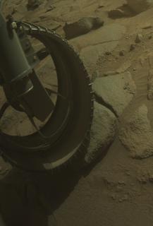 View image taken on Mars, Mars Perseverance Sol 1257: Front Left Hazard Avoidance Camera (Hazcam)