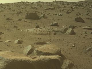 View image taken on Mars, Mars Perseverance Sol 1281: Front Left Hazard Avoidance Camera (Hazcam)