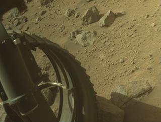 View image taken on Mars, Mars Perseverance Sol 1301: Front Left Hazard Avoidance Camera (Hazcam)