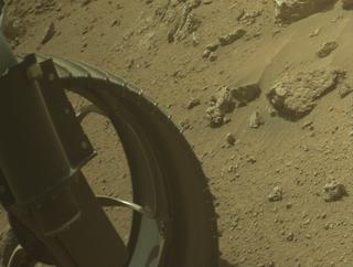 View image taken on Mars, Mars Perseverance Sol 1309: Front Left Hazard Avoidance Camera (Hazcam)