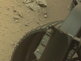 View image taken on Mars, Mars Perseverance Sol 1309: Front Right Hazard Avoidance Camera (Hazcam)