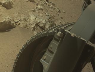 View image taken on Mars, Mars Perseverance Sol 1321: Front Right Hazard Avoidance Camera (Hazcam)