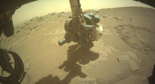 View image taken on Mars, Mars Perseverance Sol 1334: Front Left Hazard Avoidance Camera (Hazcam)