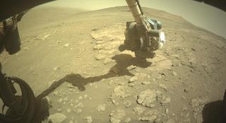 View image taken on Mars, Mars Perseverance Sol 1375: Front Left Hazard Avoidance Camera (Hazcam)