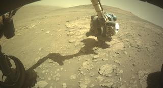 View image taken on Mars, Mars Perseverance Sol 1375: Front Left Hazard Avoidance Camera (Hazcam)