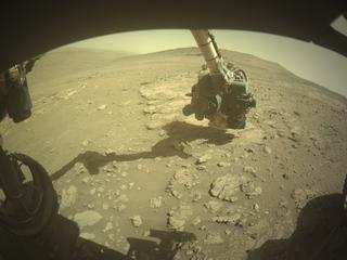 View image taken on Mars, Mars Perseverance Sol 1379: Front Left Hazard Avoidance Camera (Hazcam)