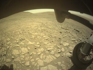 View image taken on Mars, Mars Perseverance Sol 1380: Front Right Hazard Avoidance Camera (Hazcam)