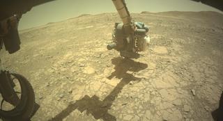 View image taken on Mars, Mars Perseverance Sol 1395: Front Left Hazard Avoidance Camera (Hazcam)