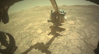 View image taken on Mars, Mars Perseverance Sol 1395: Front Left Hazard Avoidance Camera (Hazcam)