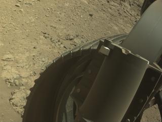 View image taken on Mars, Mars Perseverance Sol 1400: Front Right Hazard Avoidance Camera (Hazcam)