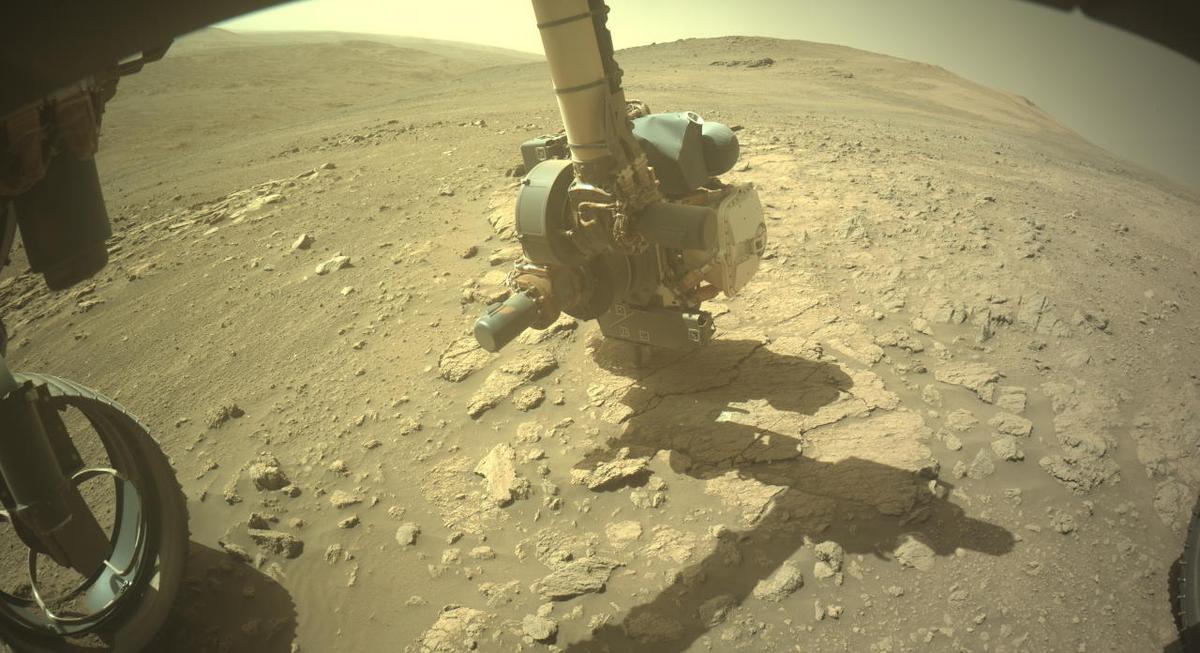 This image was taken by FRONT_HAZCAM_LEFT_A onboard NASA's Mars rover Perseverance on Sol 1401