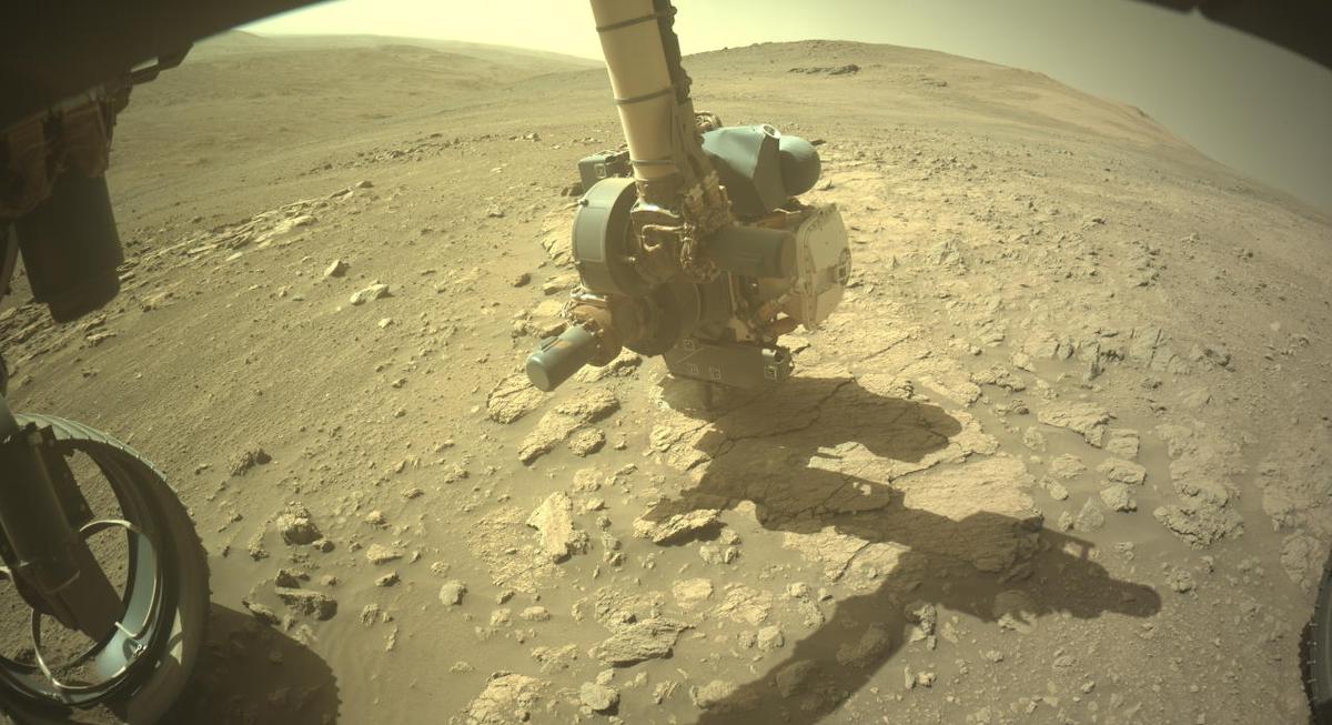 This image was taken by FRONT_HAZCAM_LEFT_A onboard NASA's Mars rover Perseverance on Sol 1401
