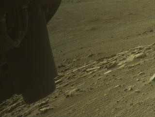 View image taken on Mars, Mars Perseverance Sol 1401: Front Left Hazard Avoidance Camera (Hazcam)