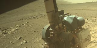 View image taken on Mars, Mars Perseverance Sol 1401: Front Right Hazard Avoidance Camera (Hazcam)