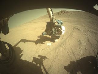View image taken on Mars, Mars Perseverance Sol 1409: Front Left Hazard Avoidance Camera (Hazcam)