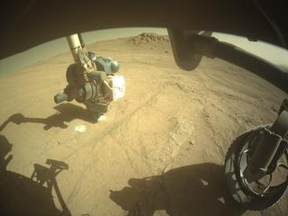 View image taken on Mars, Mars Perseverance Sol 1409: Front Right Hazard Avoidance Camera (Hazcam)