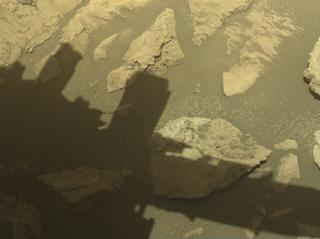 View image taken on Mars, Mars Perseverance Sol 1416: Front Left Hazard Avoidance Camera (Hazcam)