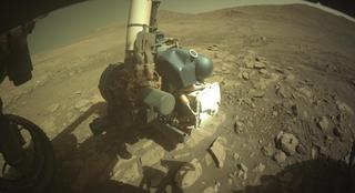 View image taken on Mars, Mars Perseverance Sol 1420: Front Left Hazard Avoidance Camera (Hazcam)