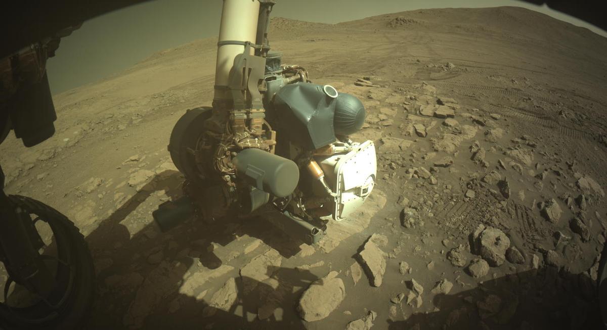 This image was taken by FRONT_HAZCAM_LEFT_A onboard NASA's Mars rover Perseverance on Sol 1420