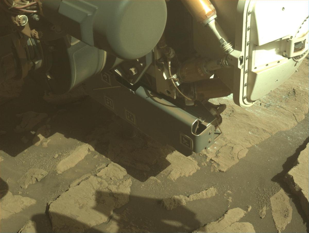 This image was taken by FRONT_HAZCAM_LEFT_A onboard NASA's Mars rover Perseverance on Sol 1420