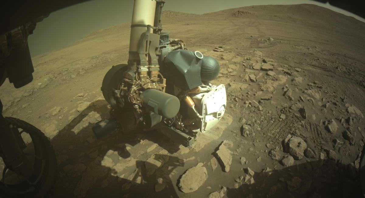 This image was taken by FRONT_HAZCAM_LEFT_A onboard NASA's Mars rover Perseverance on Sol 1420