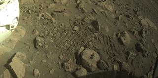 View image taken on Mars, Mars Perseverance Sol 1420: Front Left Hazard Avoidance Camera (Hazcam)