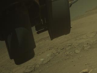 View image taken on Mars, Mars Perseverance Sol 1421: Front Left Hazard Avoidance Camera (Hazcam)