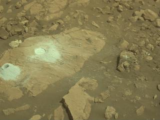 View image taken on Mars, Mars Perseverance Sol 1421: Front Right Hazard Avoidance Camera (Hazcam)