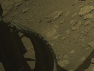 View image taken on Mars, Mars Perseverance Sol 1424: Front Left Hazard Avoidance Camera (Hazcam)