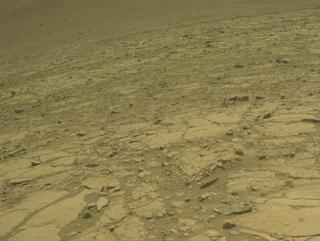 View image taken on Mars, Mars Perseverance Sol 1436: Front Left Hazard Avoidance Camera (Hazcam)