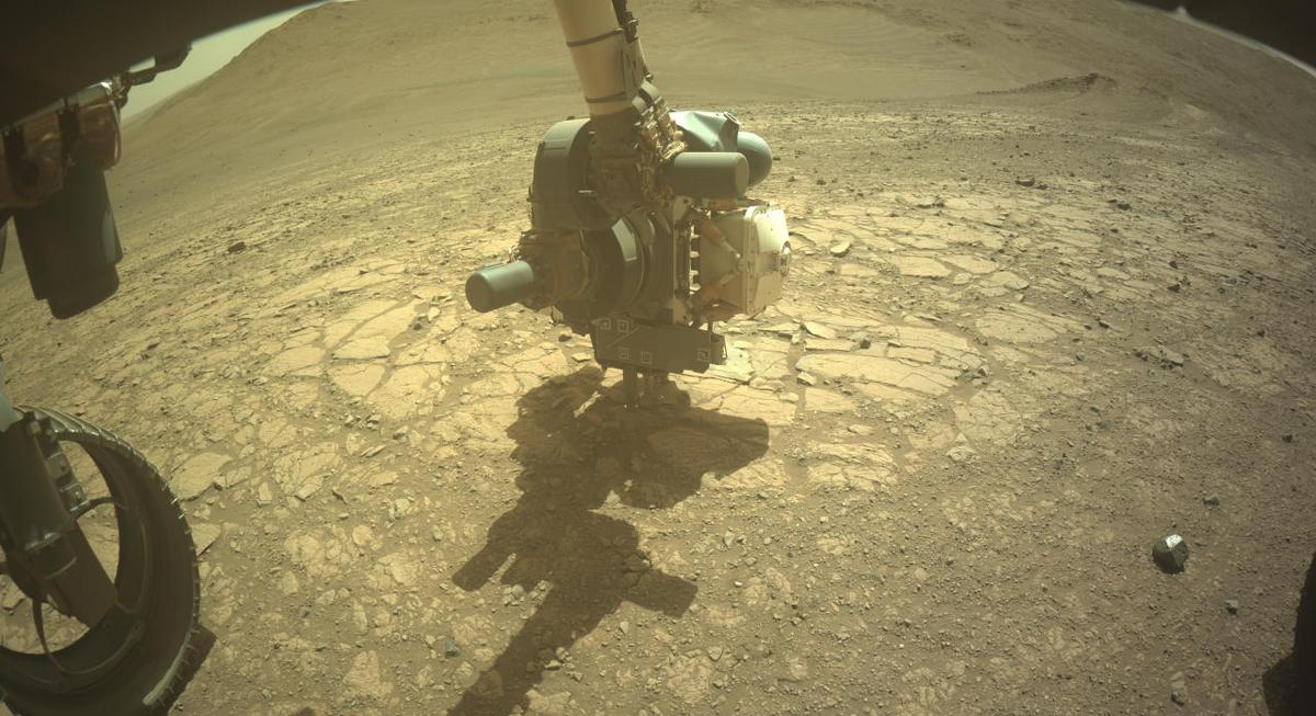 This image was taken by FRONT_HAZCAM_LEFT_A onboard NASA's Mars rover Perseverance on Sol 1441