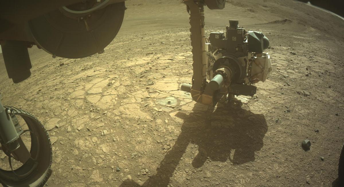 This image was taken by FRONT_HAZCAM_LEFT_A onboard NASA's Mars rover Perseverance on Sol 1444