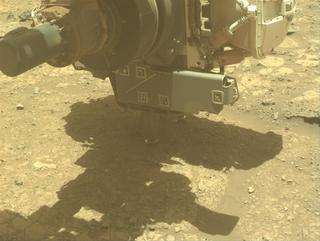 View image taken on Mars, Mars Perseverance Sol 1447: Front Left Hazard Avoidance Camera (Hazcam)