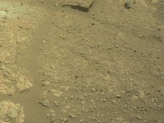 View image taken on Mars, Mars Perseverance Sol 1447: Front Left Hazard Avoidance Camera (Hazcam)