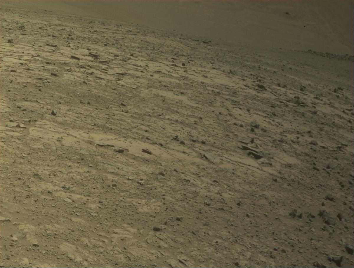 This image was taken by FRONT_HAZCAM_LEFT_A onboard NASA's Mars rover Perseverance on Sol 1447