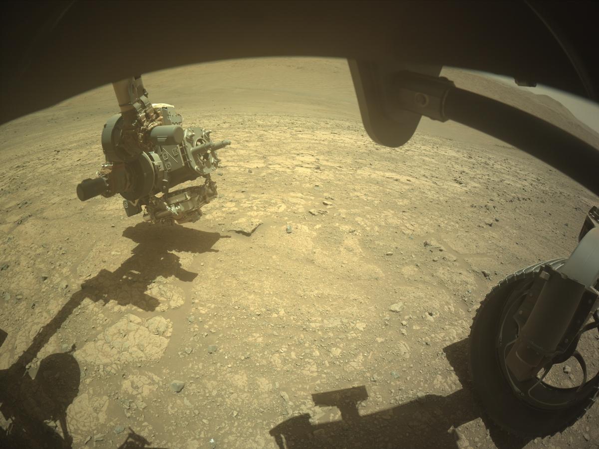 This image was taken by FRONT_HAZCAM_RIGHT_A onboard NASA's Mars rover Perseverance on Sol 1447