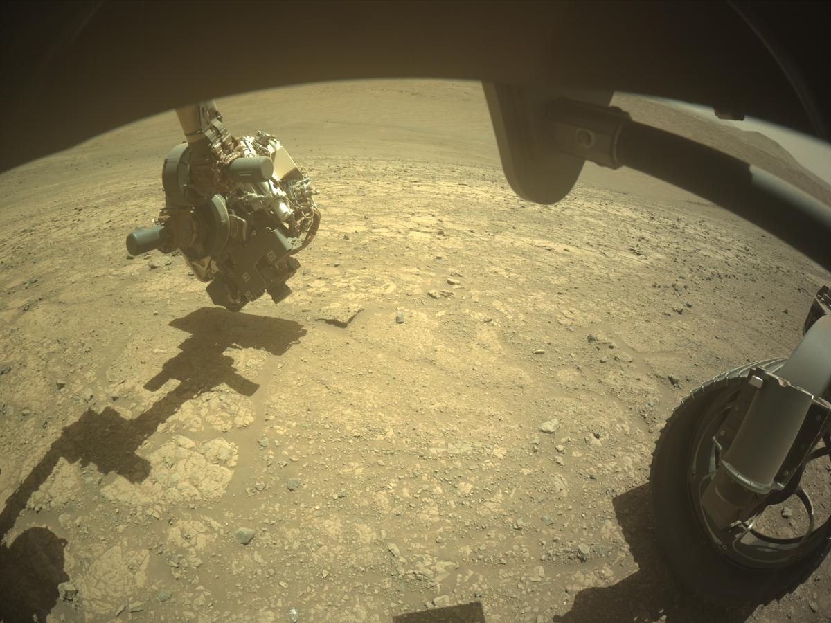 This image was taken by FRONT_HAZCAM_RIGHT_A onboard NASA's Mars rover Perseverance on Sol 1447
