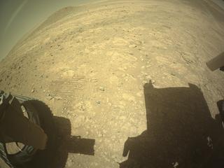 View image taken on Mars, Mars Perseverance Sol 1451: Rear Left Hazard Avoidance Camera (Hazcam)